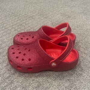 CROCS Kids Sparkly Red Clogs
